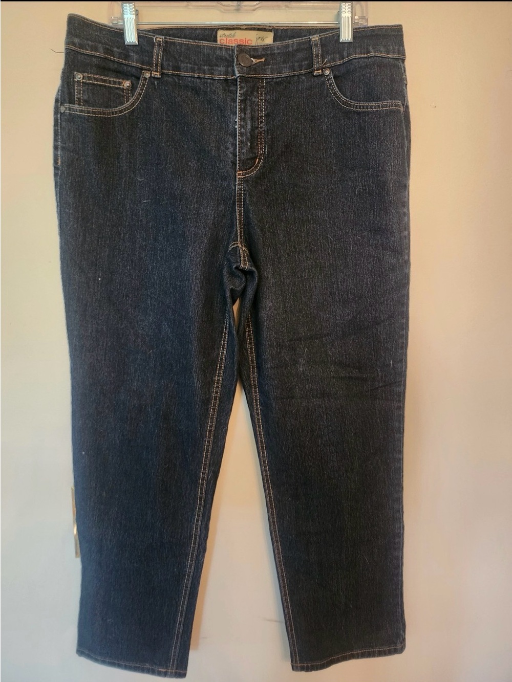 JMZ Just My Size Jeans Straight Leg Denim Black SZ 16 Short Dark Wash